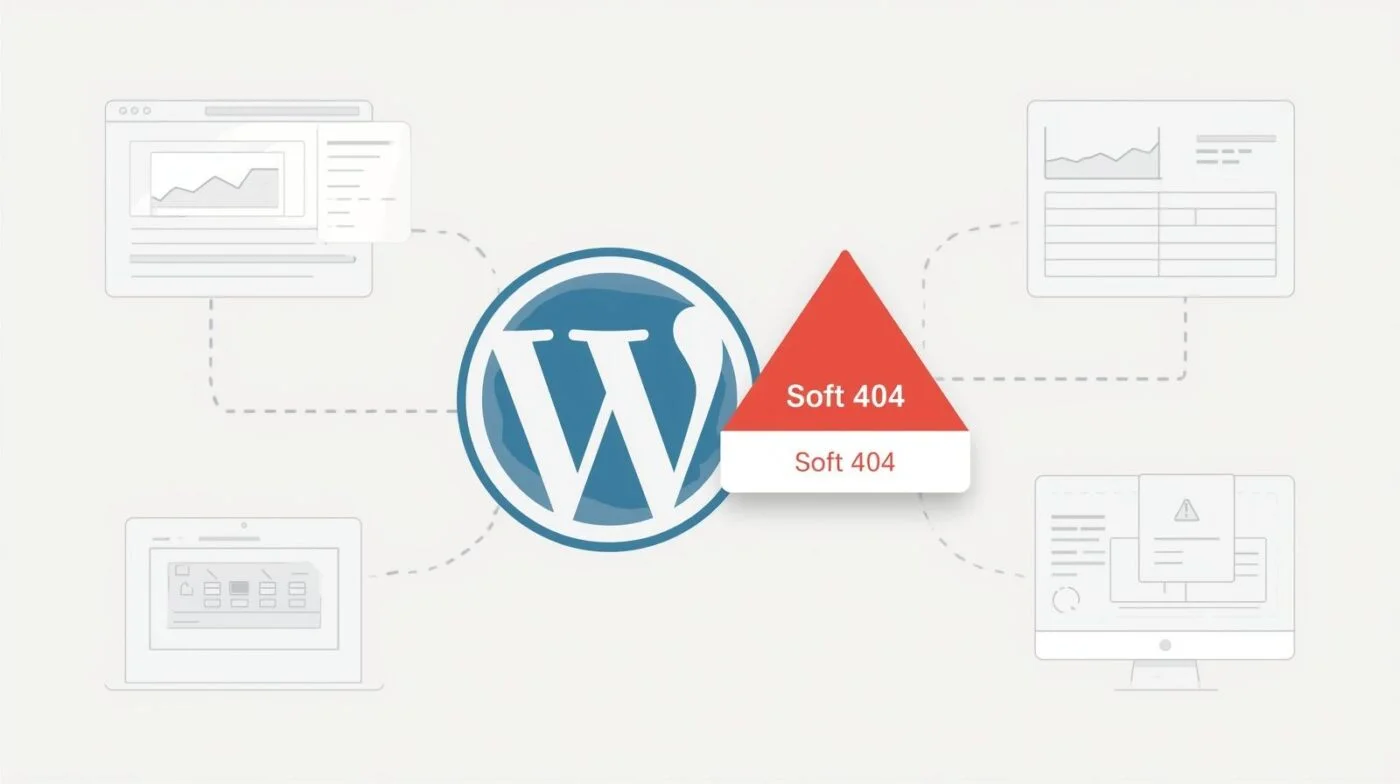 WordPress Soft 404 error warning with Google Search Console interface