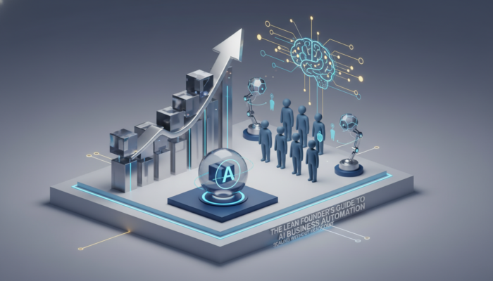 A digital dashboard representing AI business automation for founders scaling a startup.