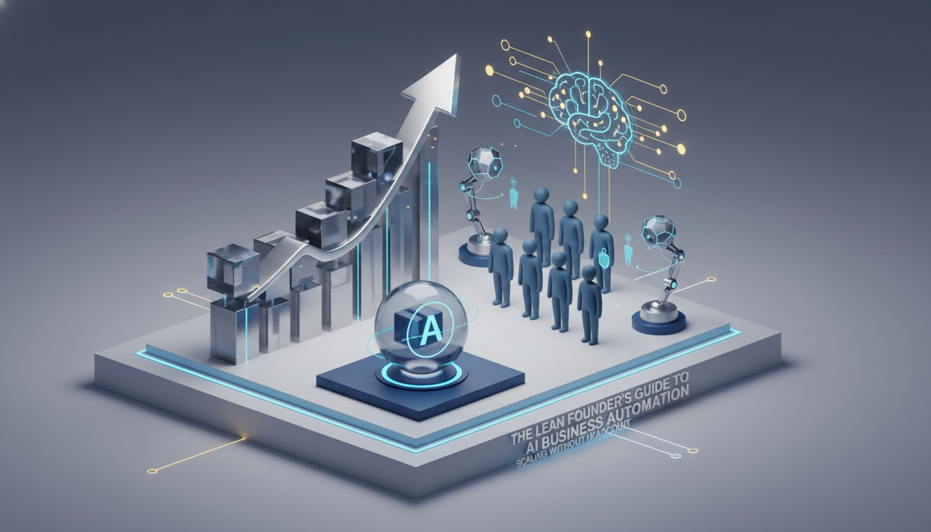 A digital dashboard representing AI business automation for founders scaling a startup.